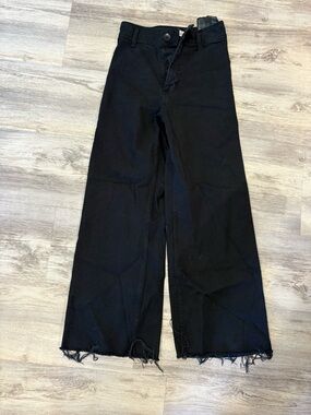 Zara Black Denim Wide-Leg Jeans